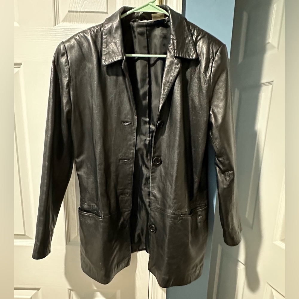 All leather blazer, lined, excellent condition